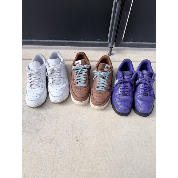 Set Of 3 Nike Air Force 1 Men's Size 10.5White Purple And Brown